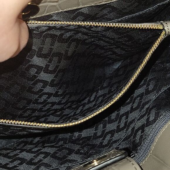 Diane von Furstenberg Secret Agent Tote Grey Croc Embossed Bag - Picture 10 of 13